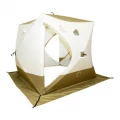 Палатка КУБ 2 Premium Long (трехслойная), оливковый-белый, Следопыт