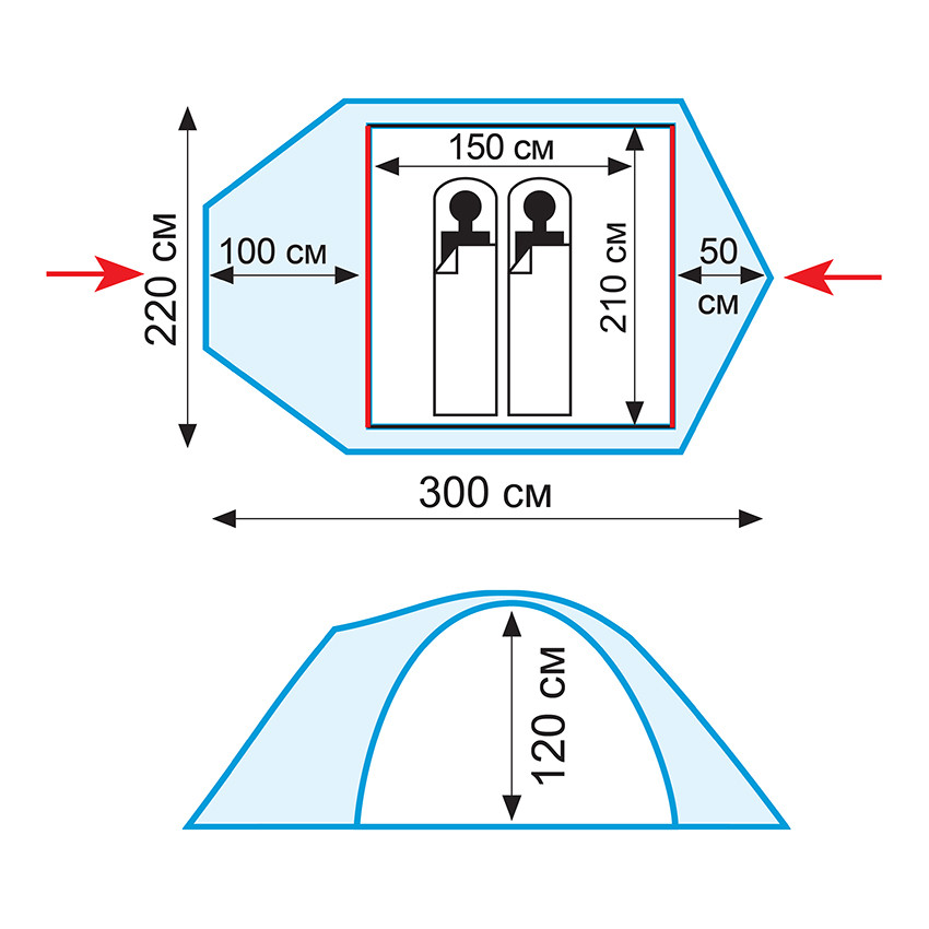 Палатка Tramp Mountain 2 v2, серый