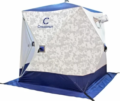 Палатка КУБ 2 (однослойная), 1,5x1,5 м, PU 1000, синий-белый с принтом